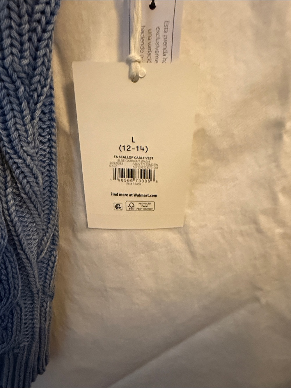 Free Assembly Women's Cable-Knit Sleeveless Sweater - Light Blue - Picture 3 of 7